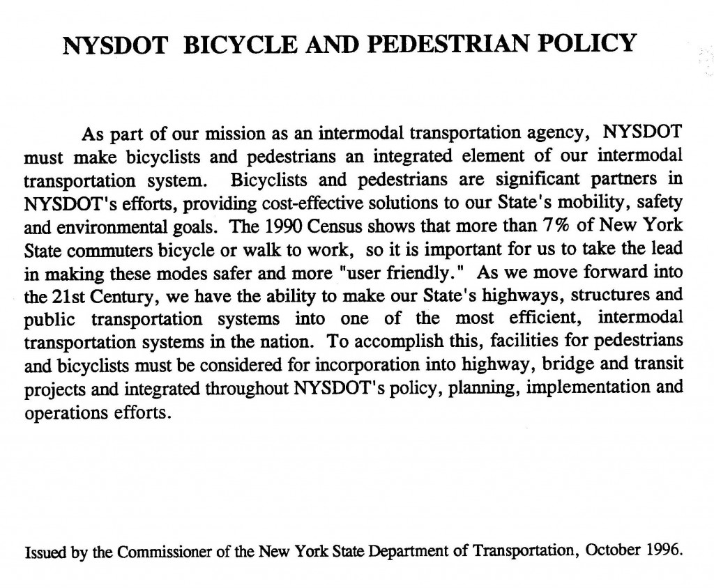 1996 Bicycle & Pedestrian Policy